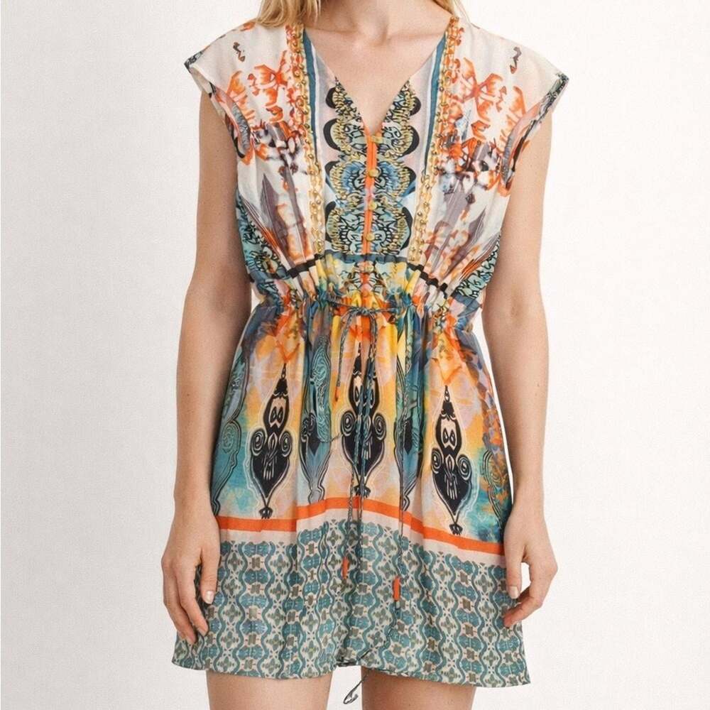 Women's Orange and Blue Dress